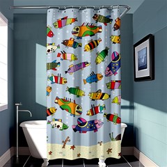 Fish Ocean Sea Water Diving Blue Shower Curtain 36  X 72  (stall)  by Modalart