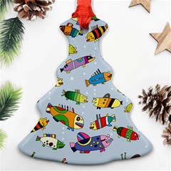 Fish Ocean Sea Water Diving Blue Ornament (christmas Tree) 