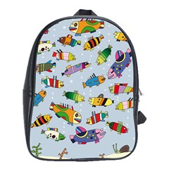 Fish Ocean Sea Water Diving Blue School Bag (xl) by Modalart