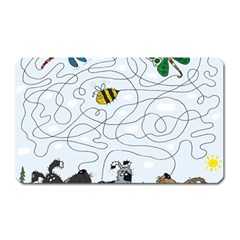 Dog Puzzle Maze Bee Butterfly Magnet (rectangular) by Modalart