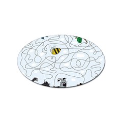 Dog Puzzle Maze Bee Butterfly Sticker Oval (100 Pack) by Modalart