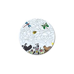 Dog Puzzle Maze Bee Butterfly Golf Ball Marker (4 Pack) by Modalart