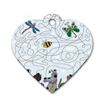 Dog Puzzle Maze Bee Butterfly Dog Tag Heart (Two Sides) Front