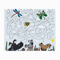 Dog Puzzle Maze Bee Butterfly Small Glasses Cloth (2 Sides) by Modalart