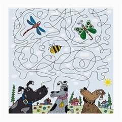 Dog Puzzle Maze Bee Butterfly Medium Glasses Cloth (2 Sides)