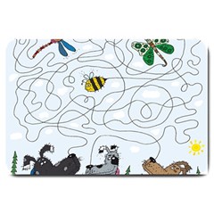 Dog Puzzle Maze Bee Butterfly Large Doormat by Modalart