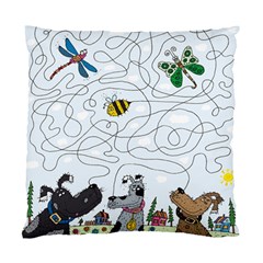 Dog Puzzle Maze Bee Butterfly Standard Cushion Case (one Side) by Modalart