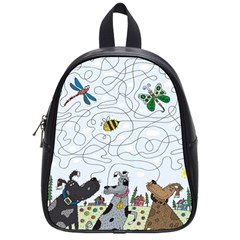 Dog Puzzle Maze Bee Butterfly School Bag (small) by Modalart