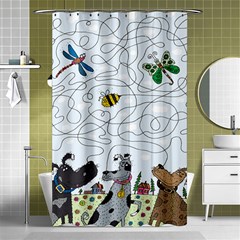 Dog Puzzle Maze Bee Butterfly Shower Curtain 48  X 72  (small)  by Modalart