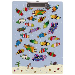 Fish Ocean Sea Water Diving Blue A4 Acrylic Clipboard by Modalart