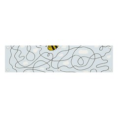 Dog Puzzle Maze Bee Butterfly Banner And Sign 4  X 1  by Modalart