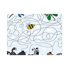 Dog Puzzle Maze Bee Butterfly Premium Plush Fleece Blanket (mini) by Modalart