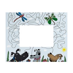 Dog Puzzle Maze Bee Butterfly White Tabletop Photo Frame 4 x6 