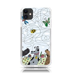 Dog Puzzle Maze Bee Butterfly Iphone 11 Tpu Uv Print Case by Modalart