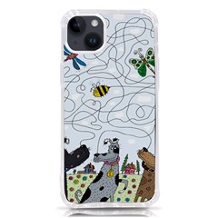 Dog Puzzle Maze Bee Butterfly Iphone 14 Plus Tpu Uv Print Case by Modalart