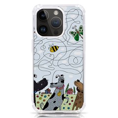 Dog Puzzle Maze Bee Butterfly Iphone 14 Pro Tpu Uv Print Case by Modalart