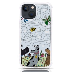 Dog Puzzle Maze Bee Butterfly Iphone 13 Mini Tpu Uv Print Case by Modalart