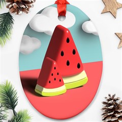 Watermelon Fruit Ornament (oval)