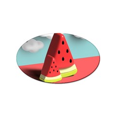 Watermelon Fruit Sticker Oval (100 Pack) by Modalart