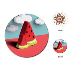 Watermelon Fruit Playing Cards Single Design (round)