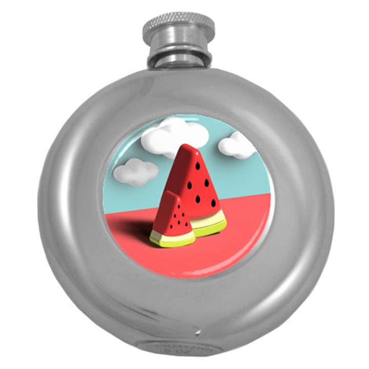 Watermelon Fruit Round Hip Flask (5 oz)