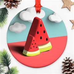 Watermelon Fruit Round Ornament (two Sides)