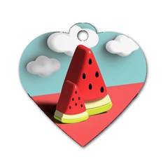 Watermelon Fruit Dog Tag Heart (Two Sides)