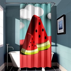 Watermelon Fruit Shower Curtain 36  X 72  (stall)  by Modalart