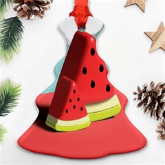 Watermelon Fruit Christmas Tree Ornament (two Sides)