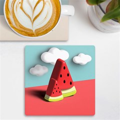 Watermelon Fruit Uv Print Square Tile Coaster  by Modalart