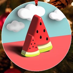 Watermelon Fruit Uv Print Acrylic Ornament Round