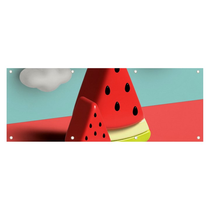 Watermelon Fruit Banner and Sign 8  x 3 