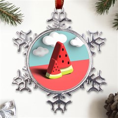 Watermelon Fruit Metal Large Snowflake Ornament