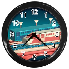 Bridge Transportation Train Toys Wall Clock (black) by Modalart