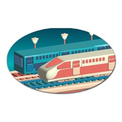 Bridge Transportation Train Toys Oval Magnet by Modalart