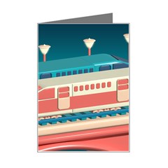 Bridge Transportation Train Toys Mini Greeting Card by Modalart