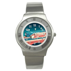 Bridge Transportation Train Toys Stainless Steel Watch by Modalart