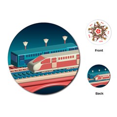 Bridge Transportation Train Toys Playing Cards Single Design (round)