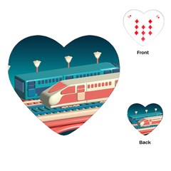 Bridge Transportation Train Toys Playing Cards Single Design (heart)