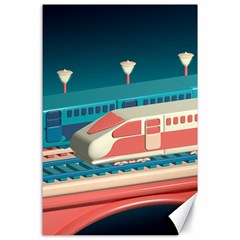 Bridge Transportation Train Toys Canvas 24  X 36  by Modalart