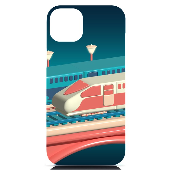 Bridge Transportation Train Toys iPhone 14 Plus Black UV Print Case