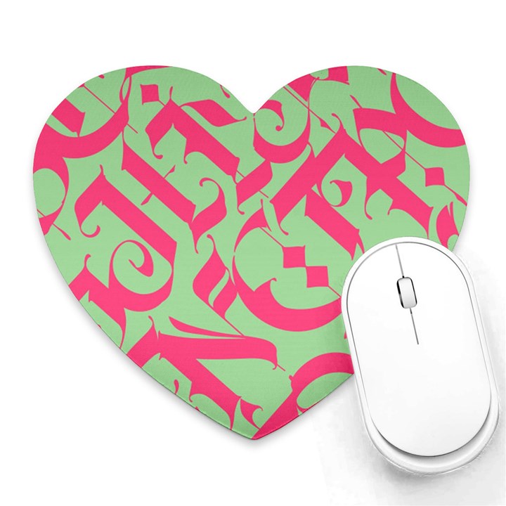 Pattern Ornament Gothic Style Elegant Font Tattoos Heart Mousepad