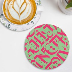 Pattern Ornament Gothic Style Elegant Font Tattoos Uv Print Round Tile Coaster by Bedest