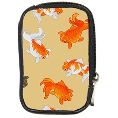 Gold Fish Seamless Pattern Background Compact Camera Leather Case by Bedest