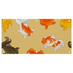 Gold Fish Seamless Pattern Background Banner and Sign 4  x 2  Front