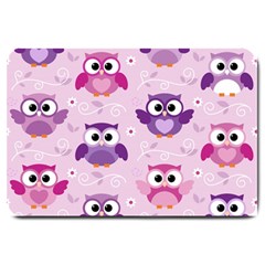 Seamless Cute Colourfull Owl Kids Pattern Large Doormat by Bedest