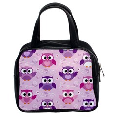 Seamless Cute Colourfull Owl Kids Pattern Classic Handbag (two Sides) by Bedest