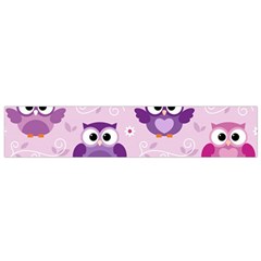 Seamless Cute Colourfull Owl Kids Pattern Small Premium Plush Fleece Scarf by Bedest