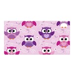 Seamless Cute Colourfull Owl Kids Pattern Satin Wrap 35  x 70  Front