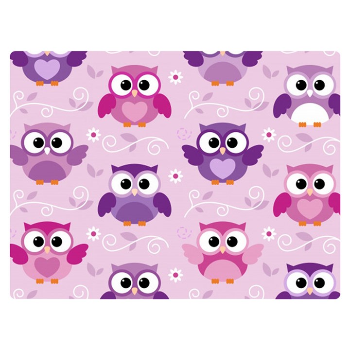 Seamless Cute Colourfull Owl Kids Pattern Two Sides Premium Plush Fleece Blanket (Extra Small)